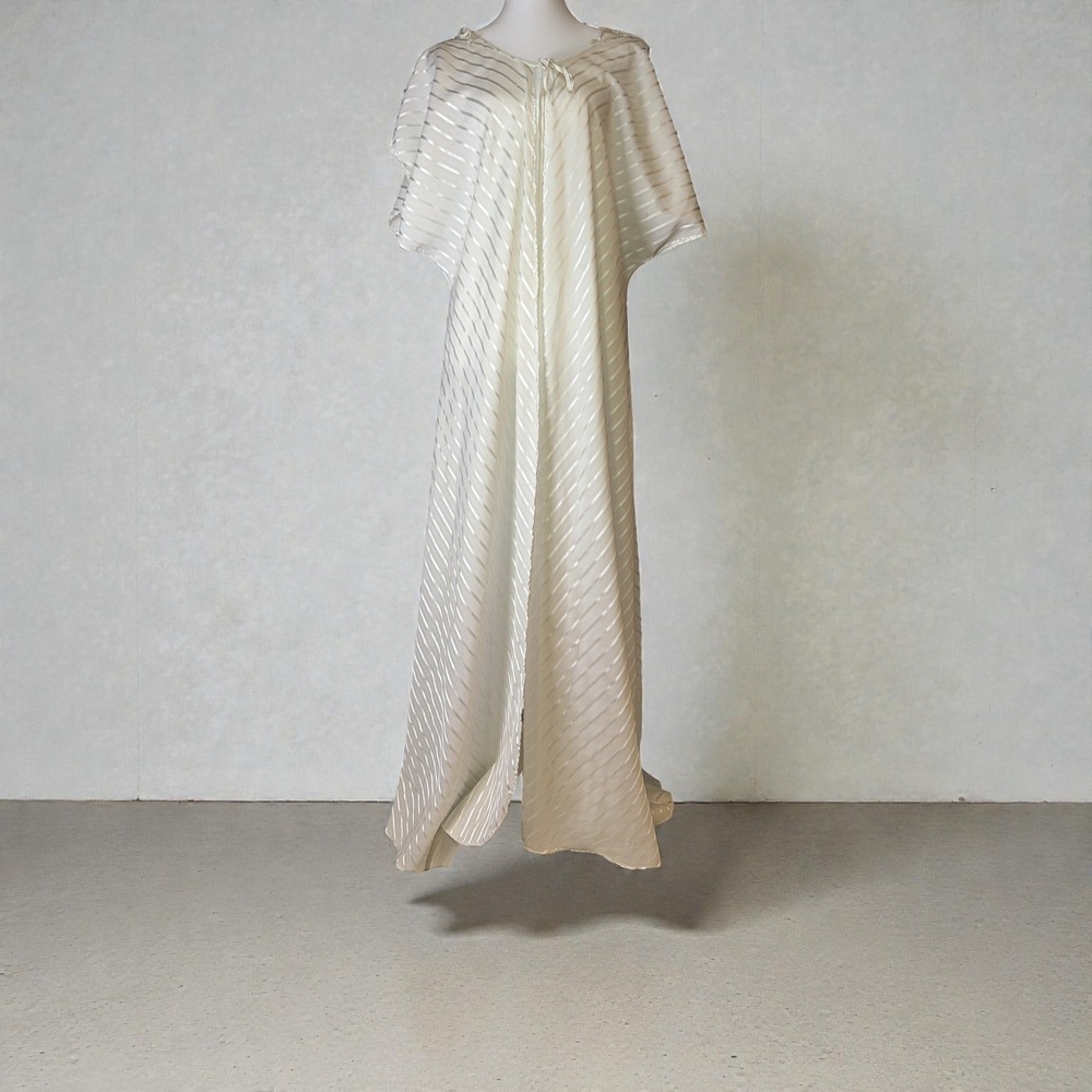 Vintage Ralph Montenero Blanche Lord & Taylor Robe Gown Ivory Satin USA Small